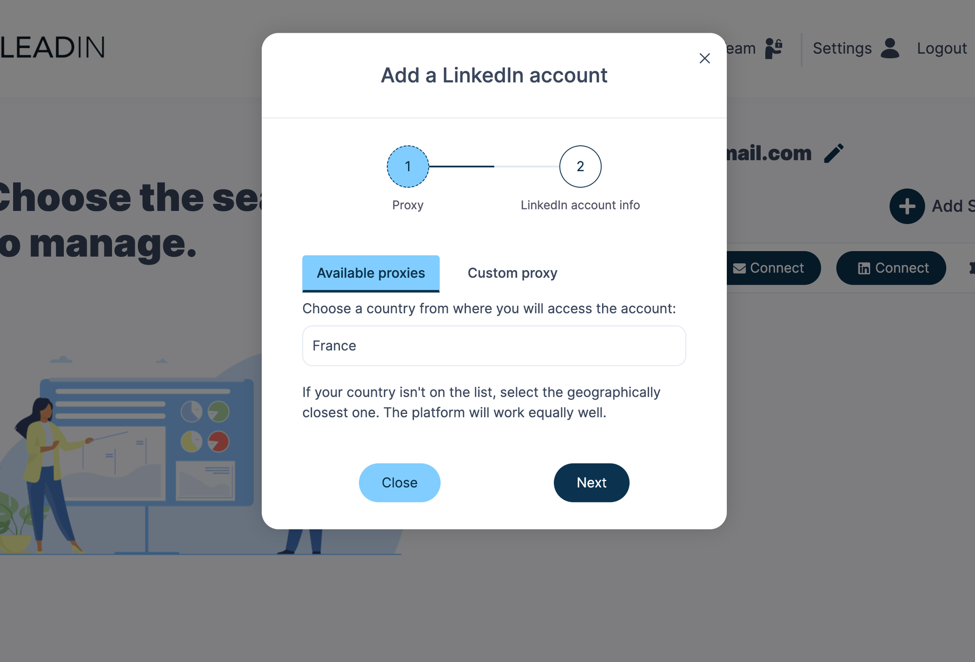 leadin connecter compte Linkedin